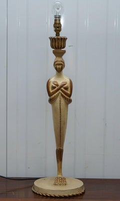 Nice Table Top Metal Lamp Depicting a Ships Bust Figure Head Lion Hair Paw Feet