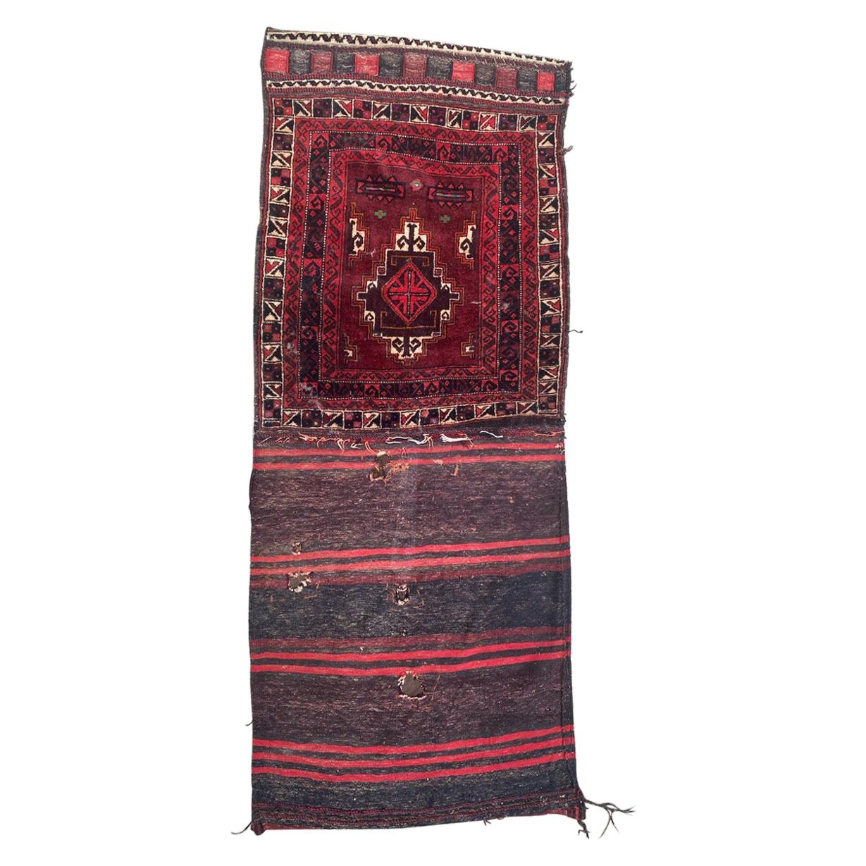 Nice Tribal Distressed Khorjin Rug For Sale