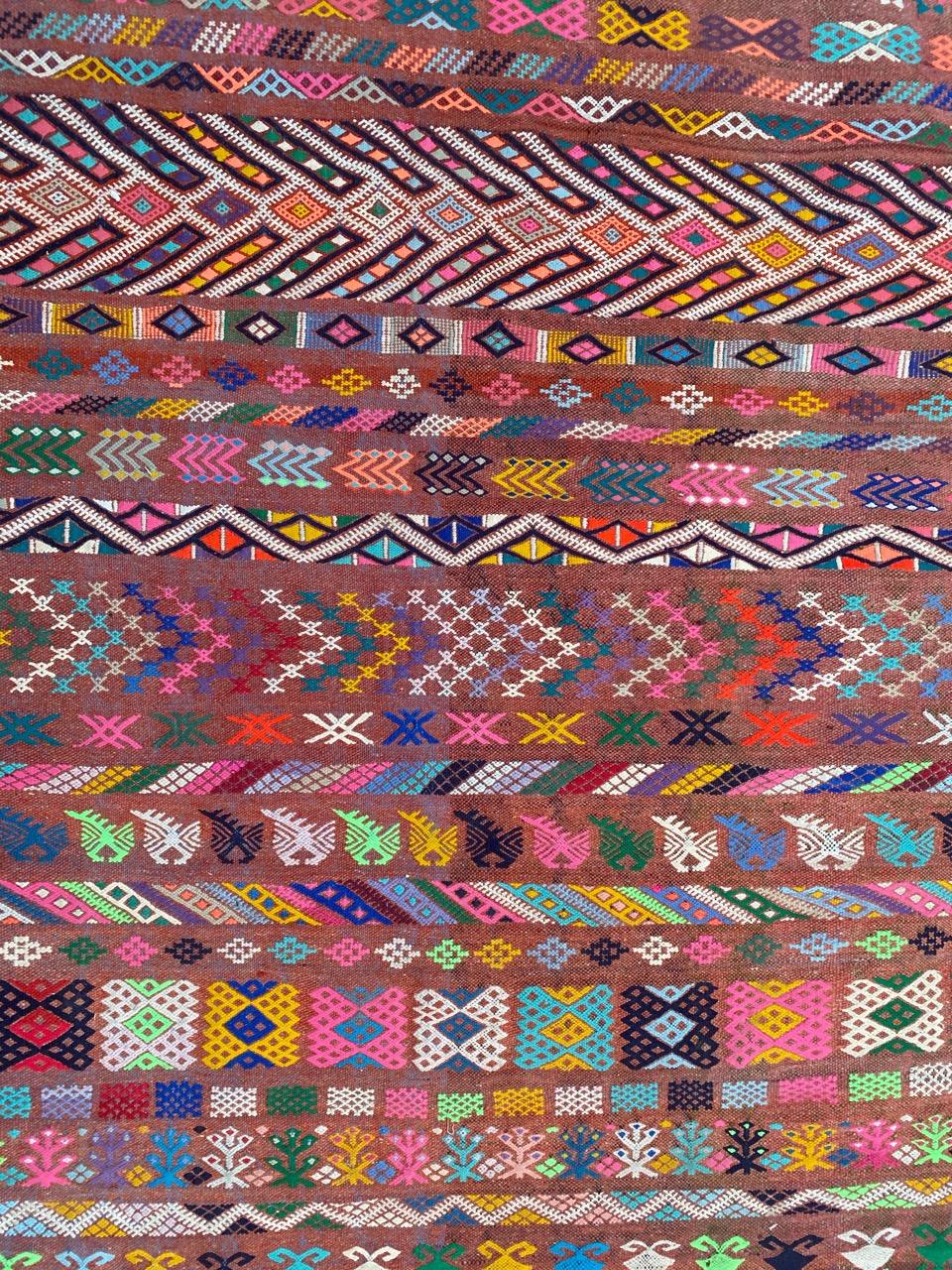 Nice Tribal Moroccan Woven Flat Rug 4