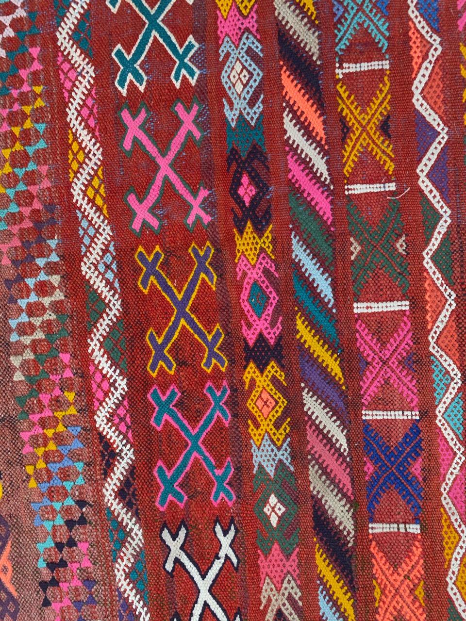 Nice Tribal Moroccan Woven Flat Rug 1