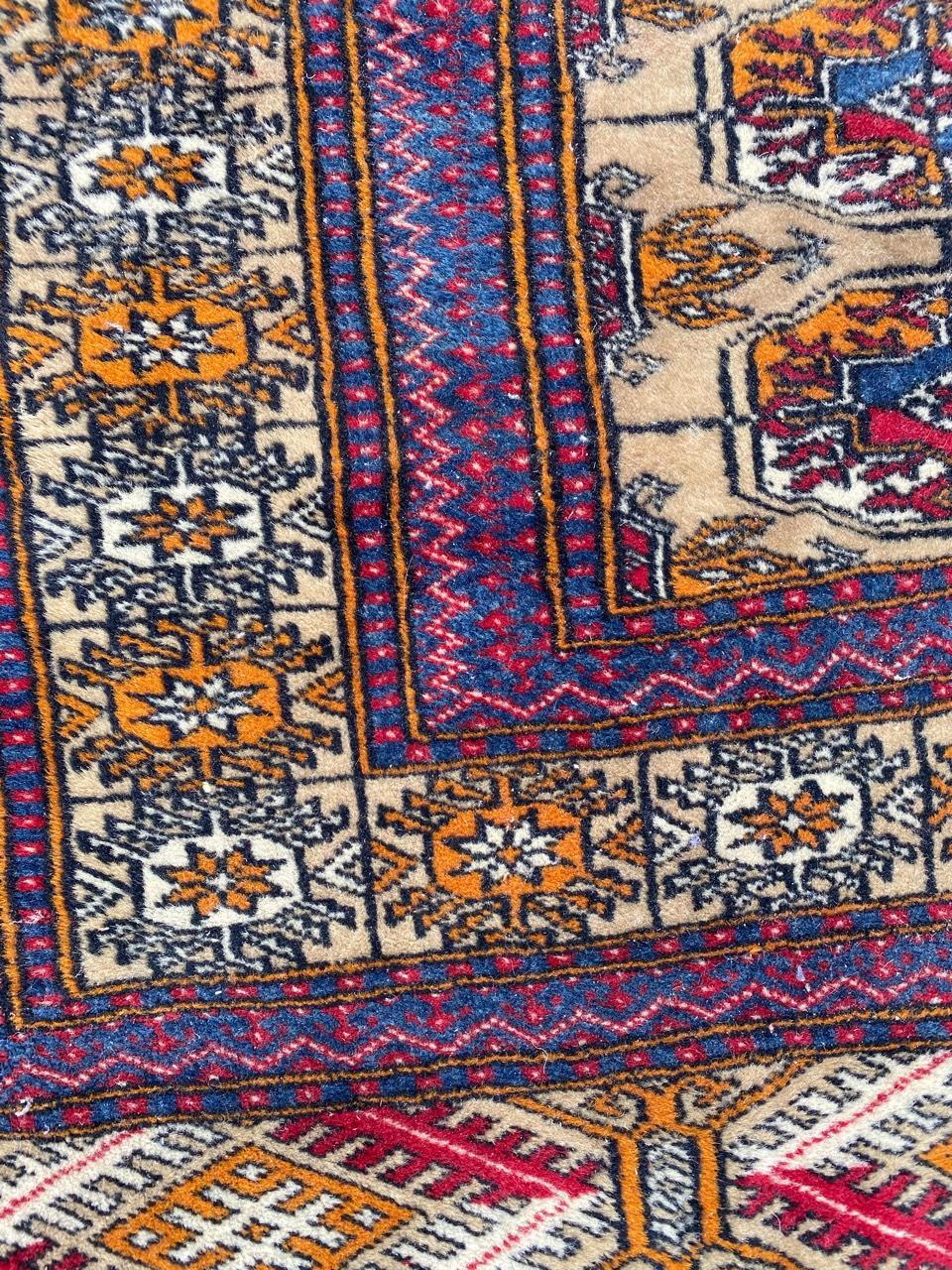 Nice Vintage Afghan Boukhara Design Rug 3
