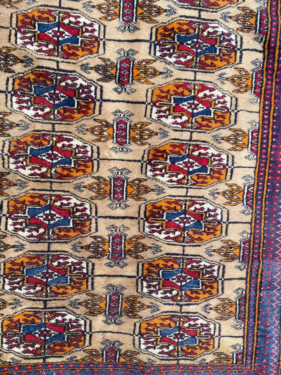 Bobyrug’s Nice Vintage Afghan Boukhara Design Rug In Good Condition For Sale In Saint Ouen, FR