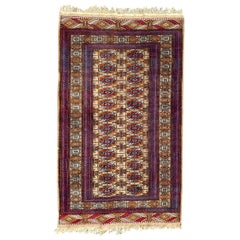 Bonita alfombra afgana vintage de diseño Boukhara de Bobyrug