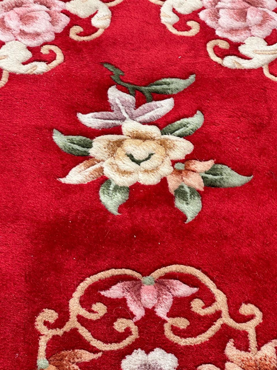 Hand-Knotted Nice vintage art deco Chinese rug For Sale