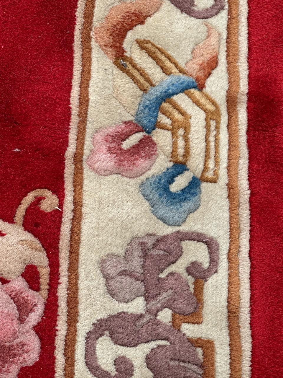 20th Century Nice vintage art deco Chinese rug For Sale
