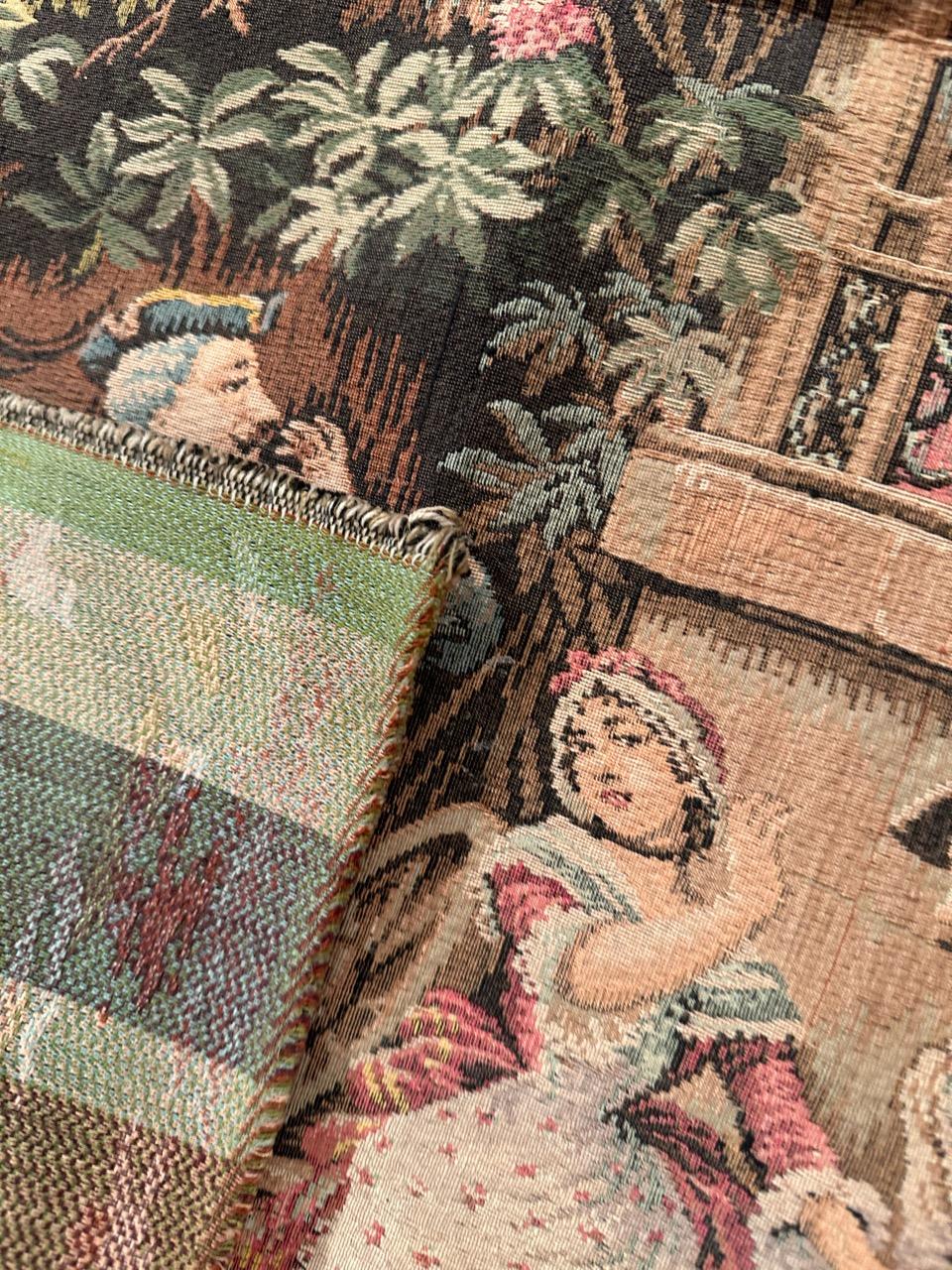 Bobyrug’s Nice Vintage Aubusson Style French Jaquar Tapestry For Sale 8