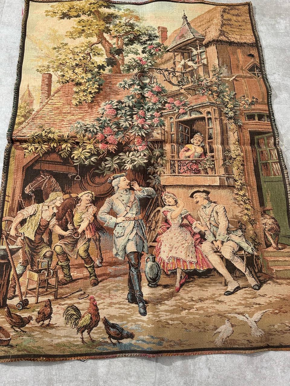 Bobyrug’s Nice Vintage Aubusson Style French Jaquar Tapestry For Sale 9