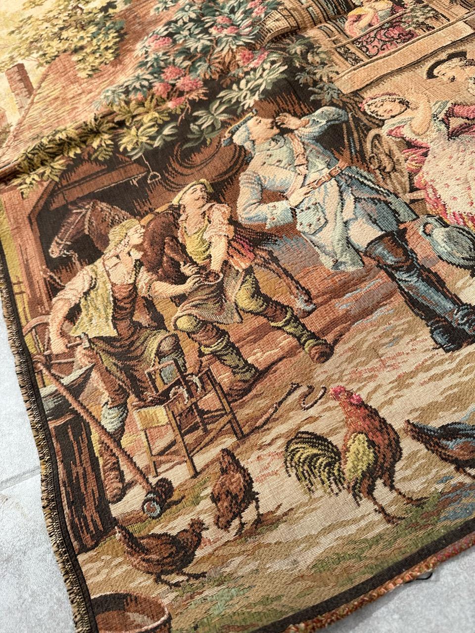 Bobyrug’s Nice Vintage Aubusson Style French Jaquar Tapestry For Sale 3