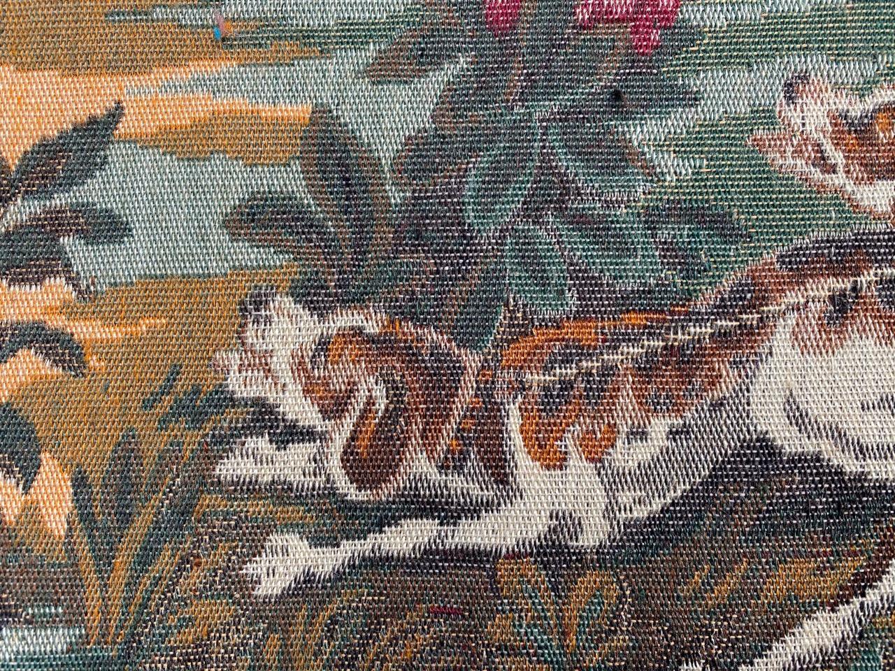 Bobyrug’s Beautiful Hunting French jacquard tapestry in Aubusson style  For Sale 9