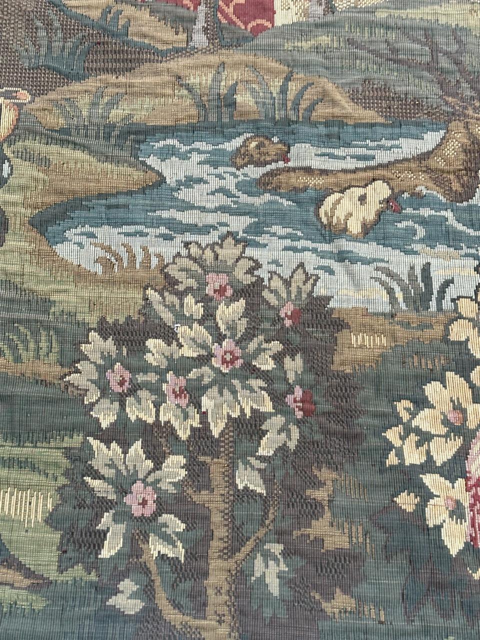 Bobyrug’s Nice Vintage Aubusson Style Jaquar Tapestry For Sale 12