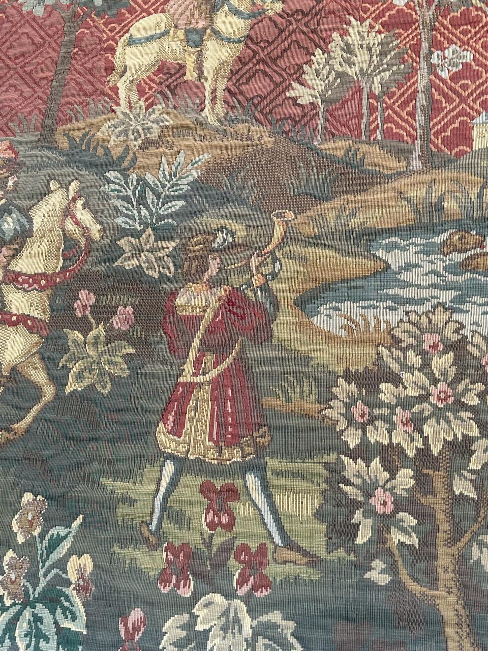 French Bobyrug’s Nice Vintage Aubusson Style Jaquar Tapestry For Sale