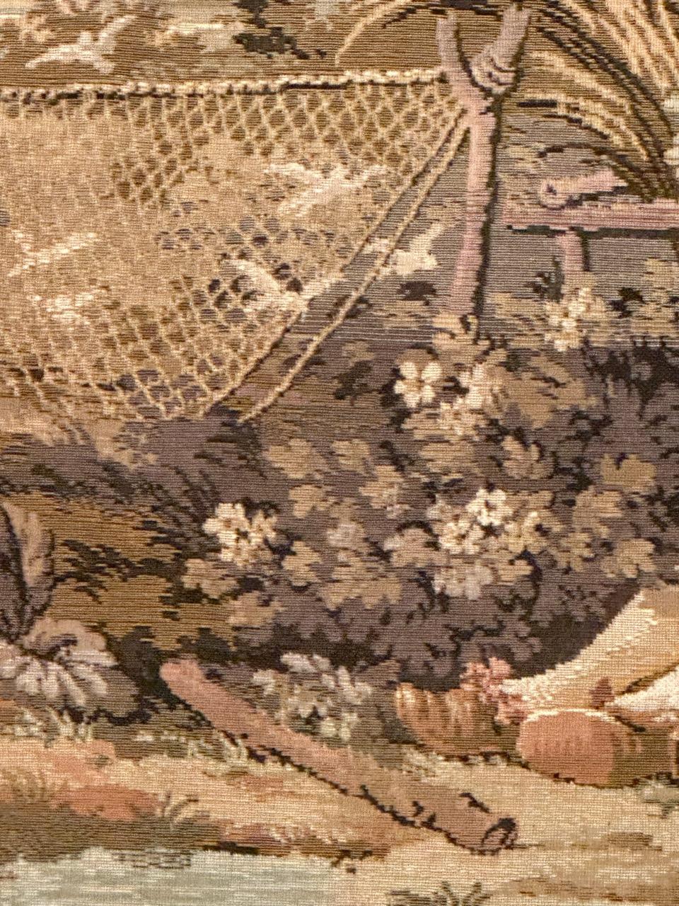 Bobyrug's Nice Vintage Aubusson Stil Jaquar Wandteppich (Maschinell gefertigt) im Angebot