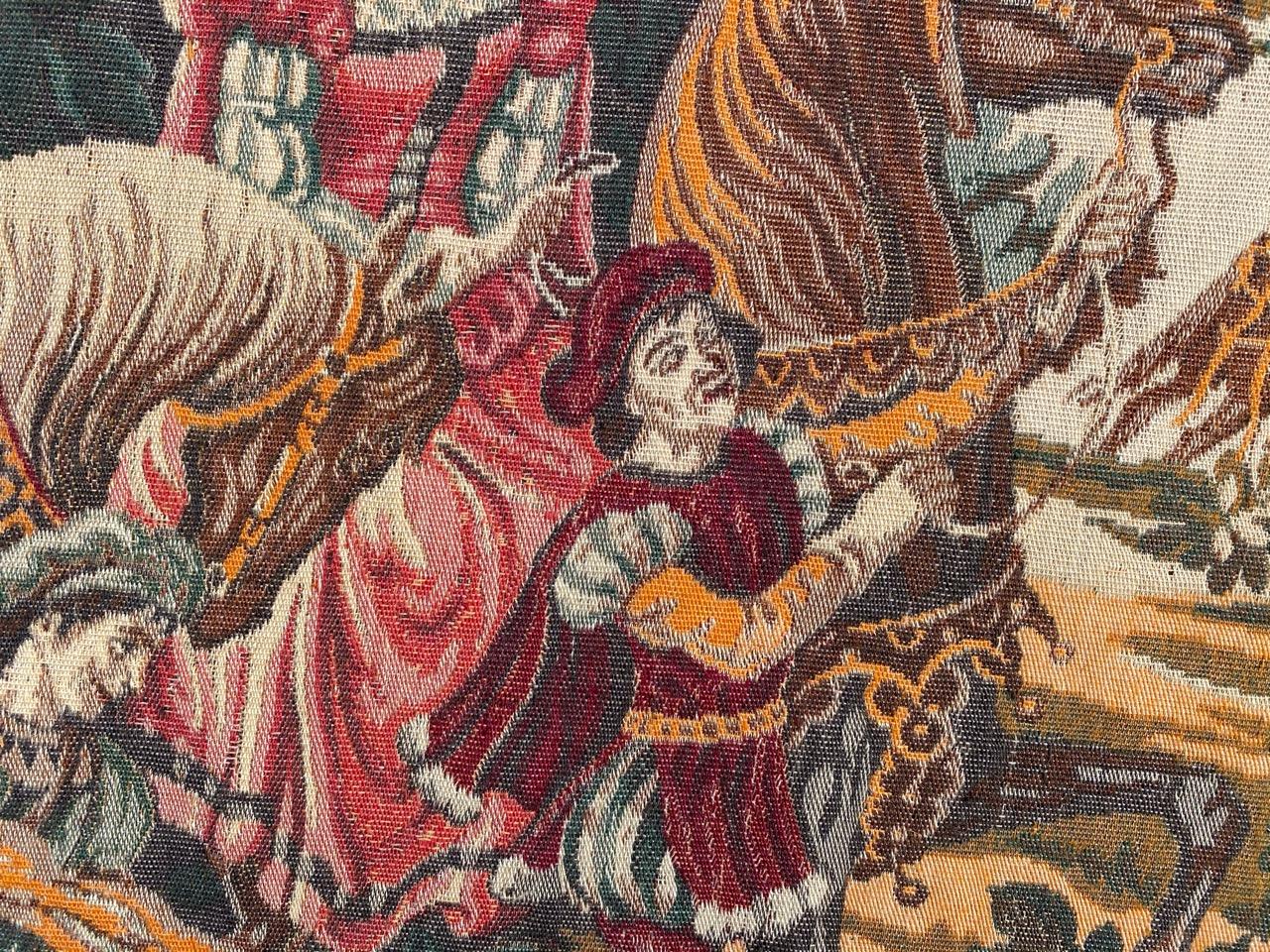 Precioso tapiz jacquard francés de caza de Bobyrug en estilo Aubusson en Bueno Estado en Saint Ouen, FR