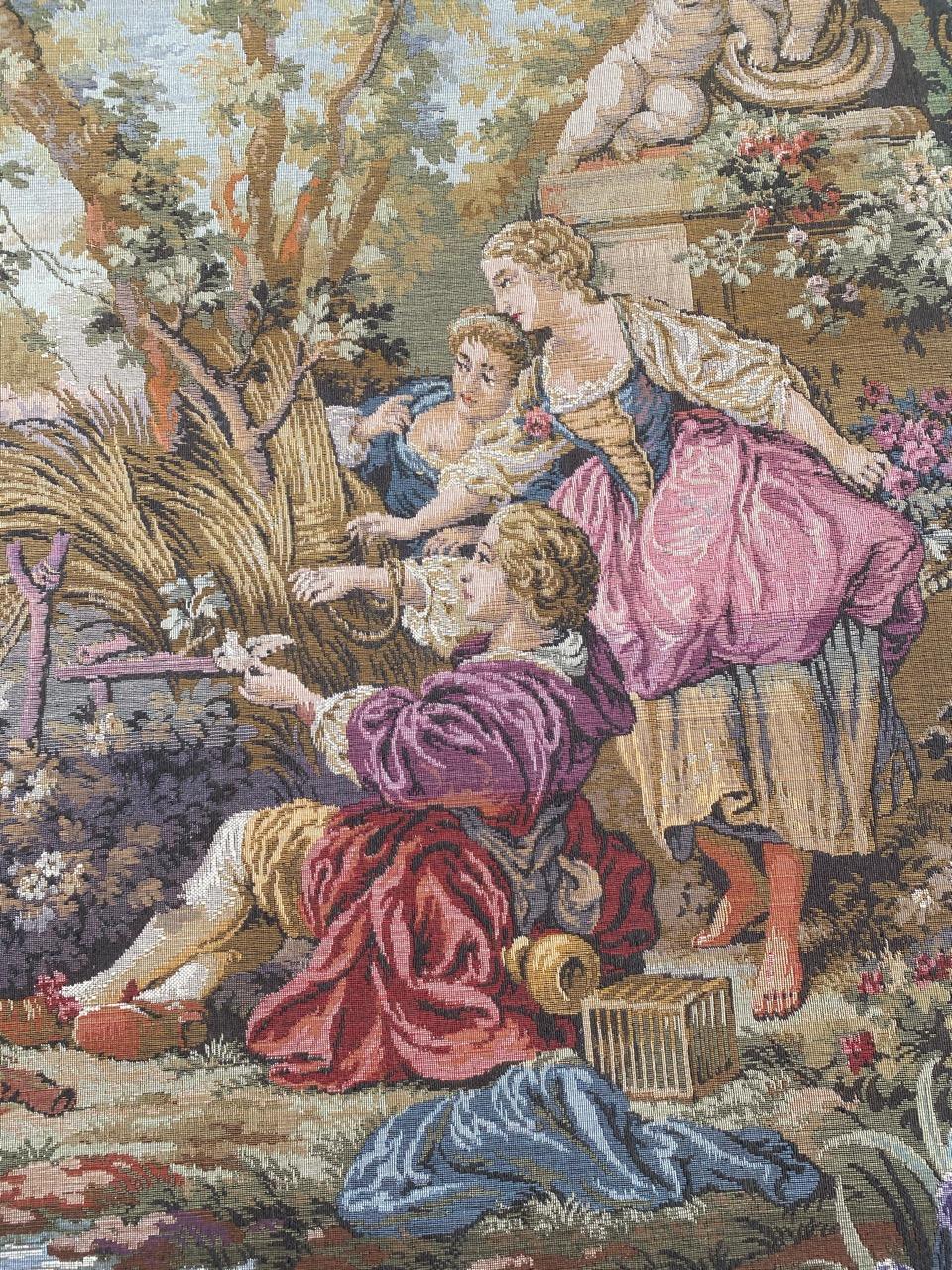 Belle tapisserie jaquar vintage de style Aubusson en vente 2