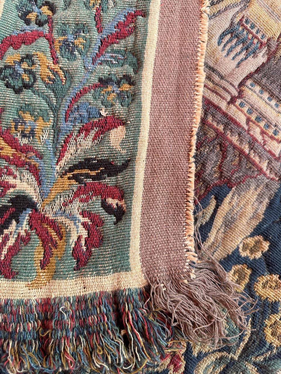 Bobyrug's Nice Vintage Aubusson Style Jaquar Tapestry with Medieval Museum Desig im Angebot 12