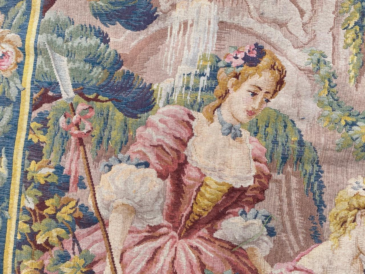 Nice Vintage Aubusson Style Tapestry 7