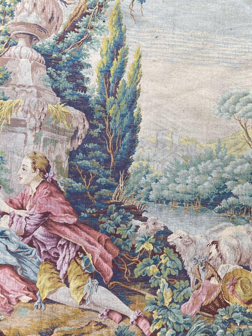French Nice Vintage Aubusson Style Tapestry