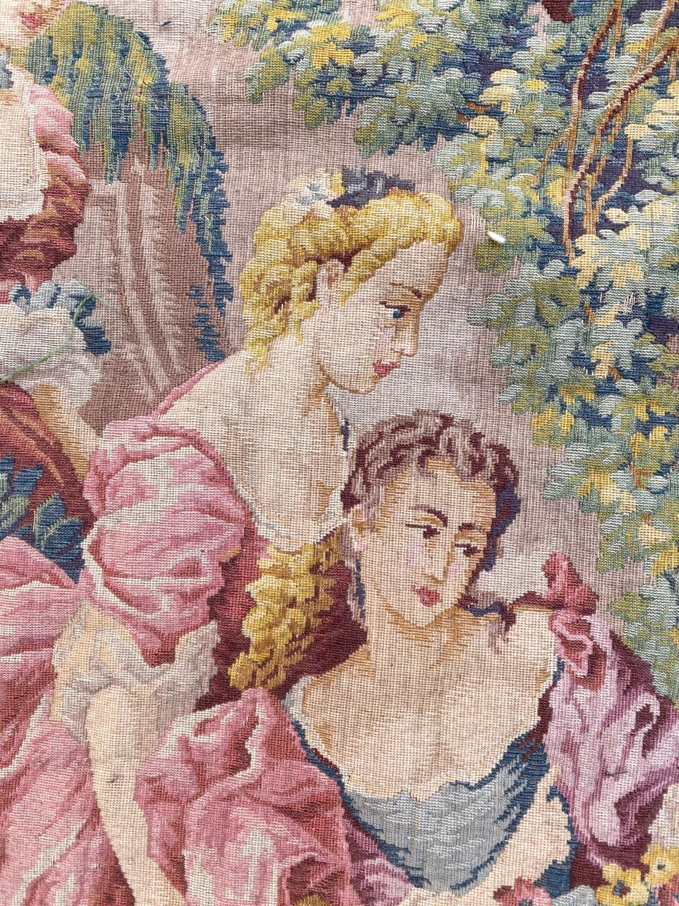 Nice Vintage Aubusson Style Tapestry In Good Condition In Saint Ouen, FR