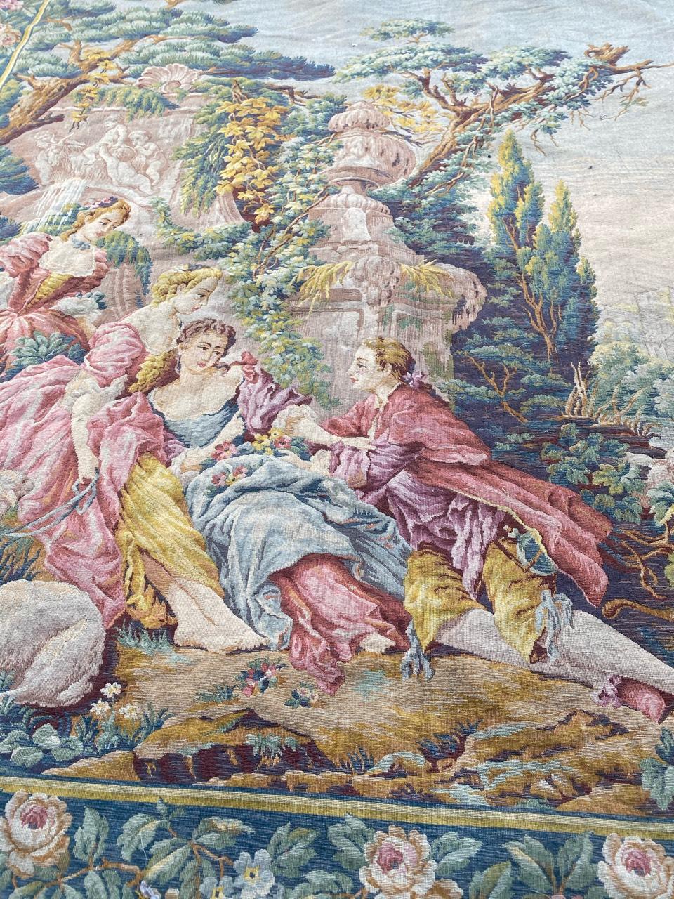 Nice Vintage Aubusson Style Tapestry 1