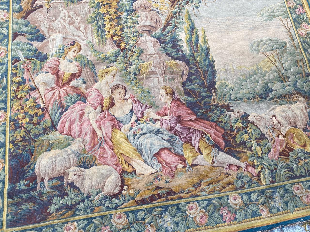 Nice Vintage Aubusson Style Tapestry 2