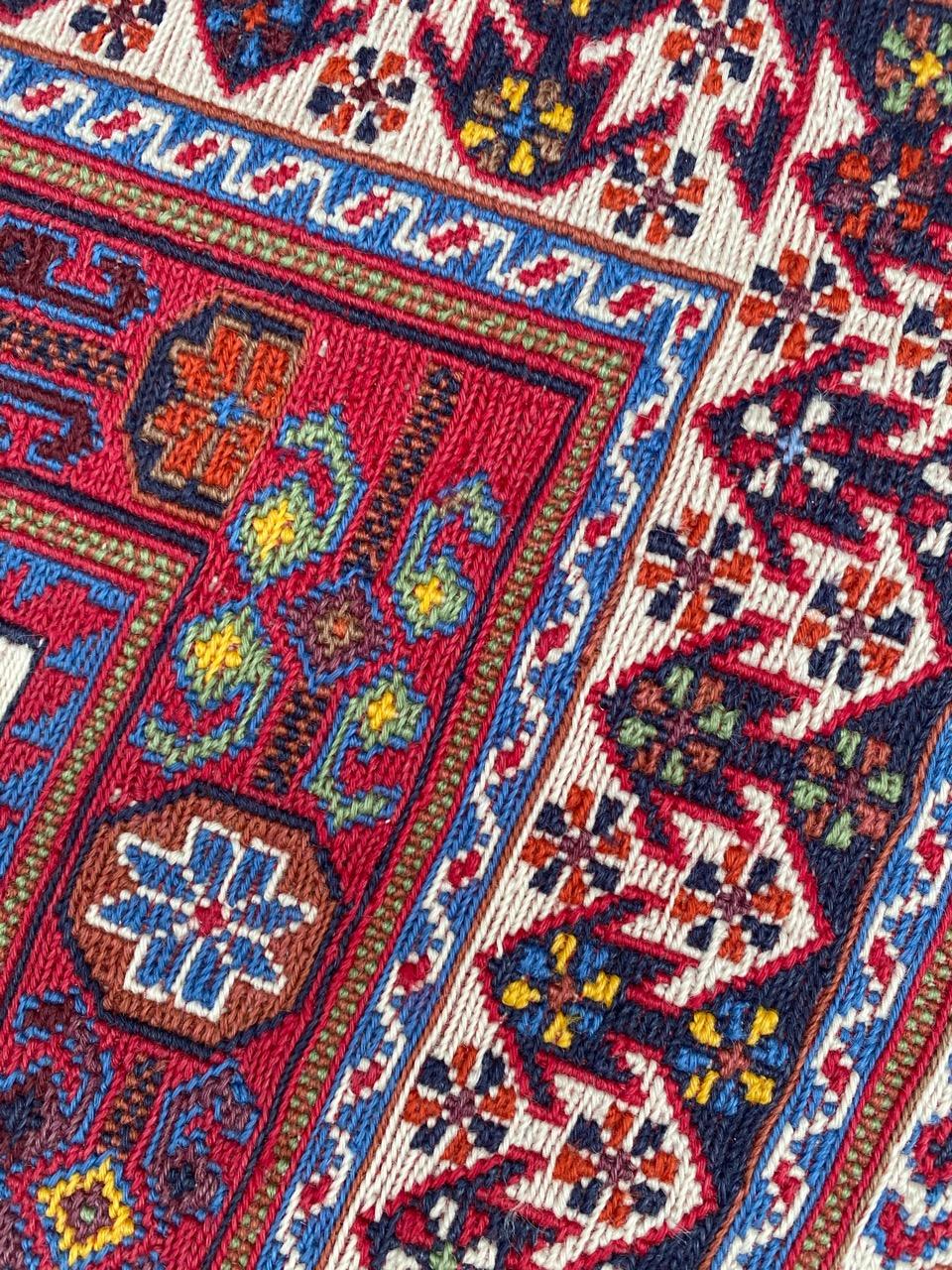 Bobyrug’s Nice Vintage Azerbaïdjan Soumak Kilim For Sale 1