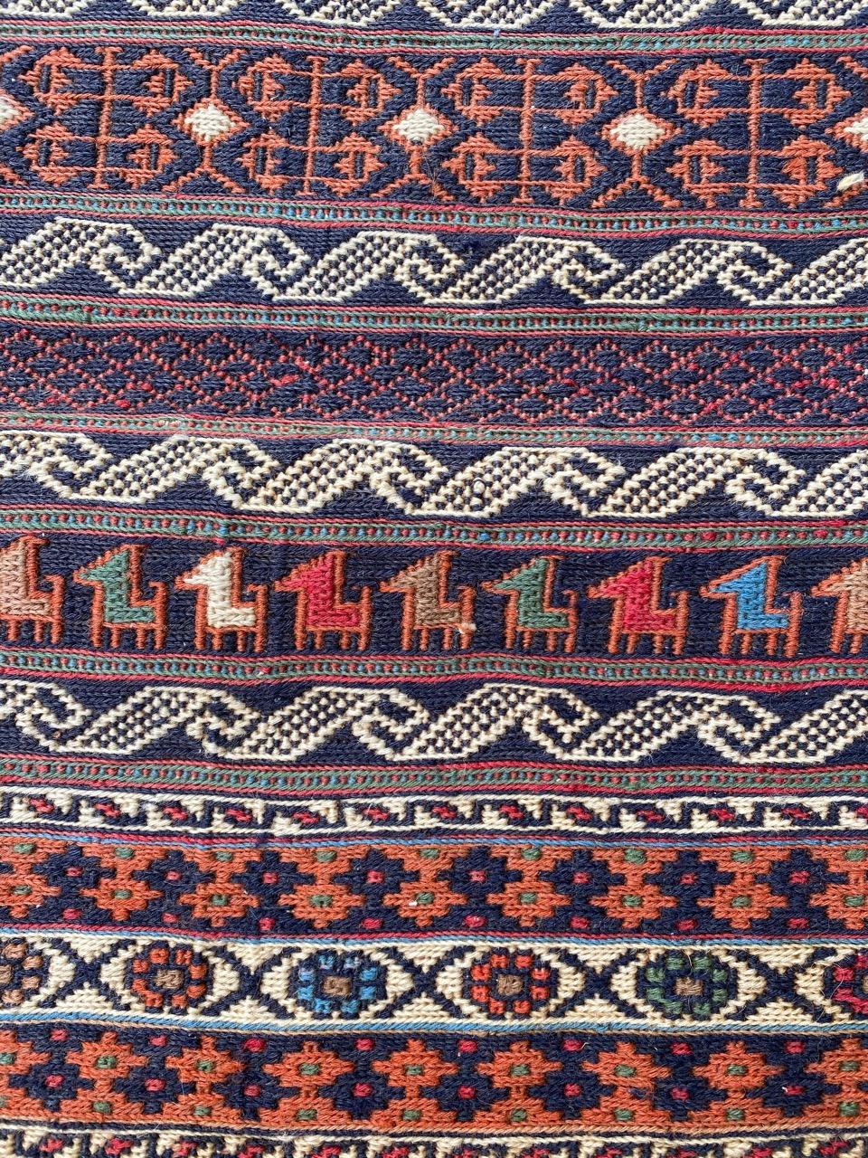 Nice Vintage Azerbaïdjan Soumak Kilim Rug For Sale 4