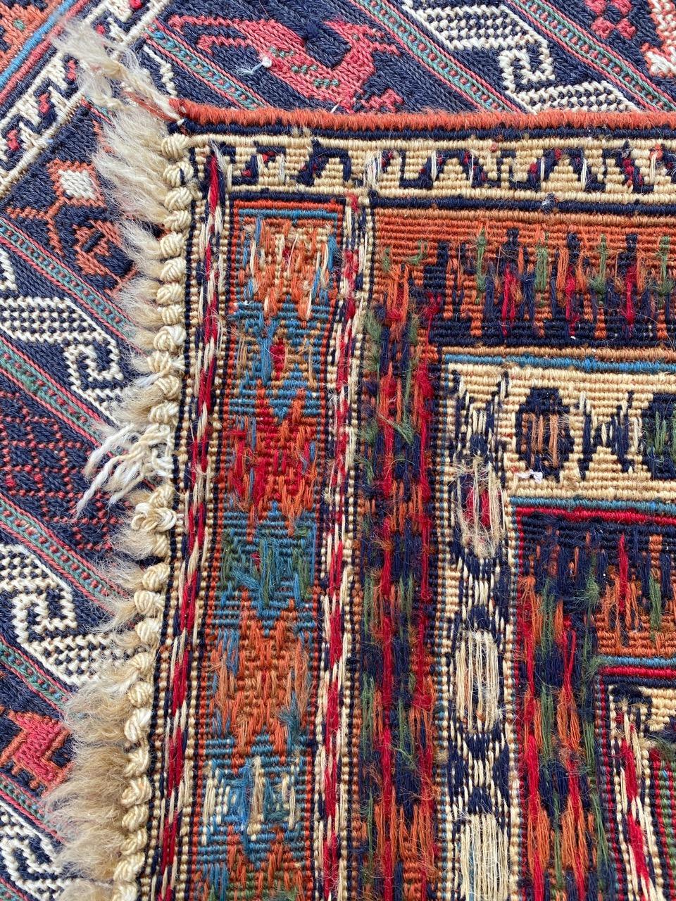 Nice Vintage Azerbaïdjan Soumak Kilim Rug For Sale 7