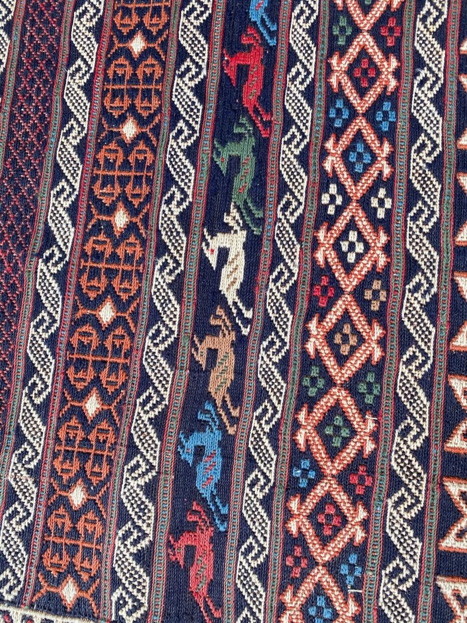 Asian Nice Vintage Azerbaïdjan Soumak Kilim Rug For Sale