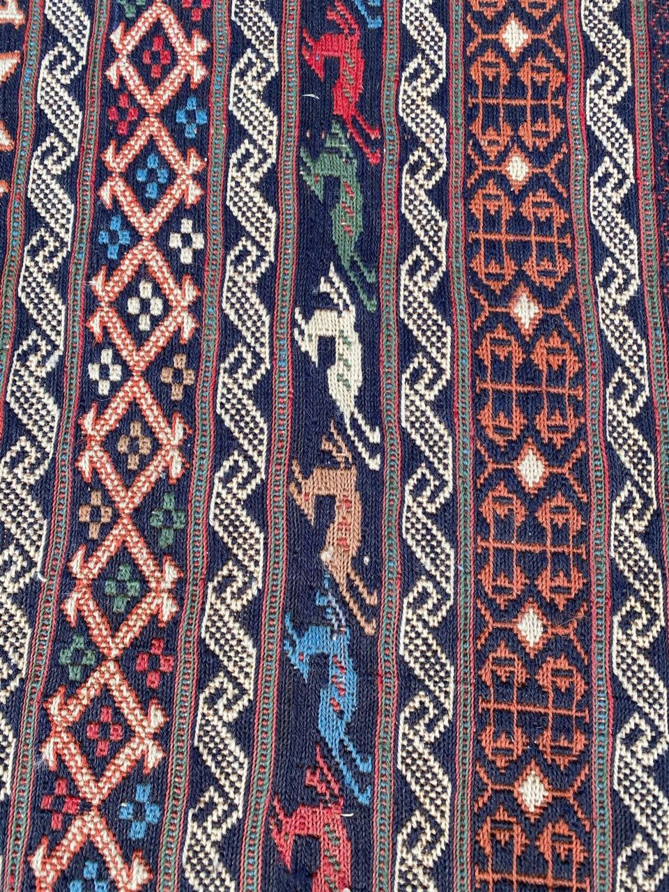 Hand-Woven Nice Vintage Azerbaïdjan Soumak Kilim Rug For Sale