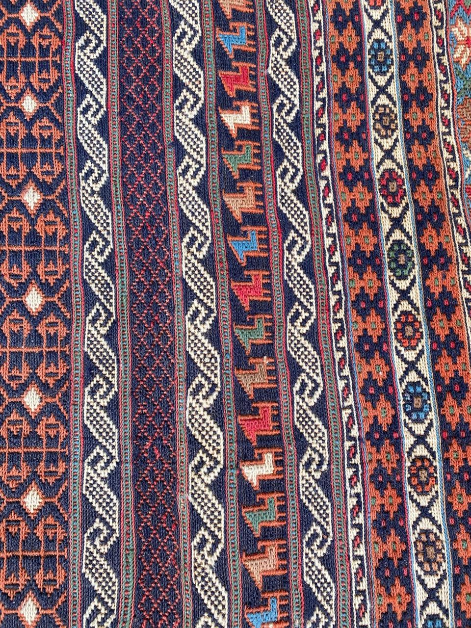 Nice Vintage Azerbaïdjan Soumak Kilim Rug In Good Condition For Sale In Saint Ouen, FR