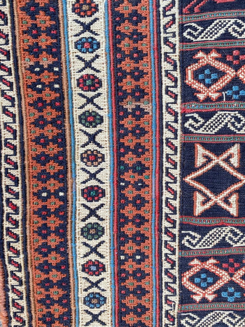 20th Century Nice Vintage Azerbaïdjan Soumak Kilim Rug For Sale