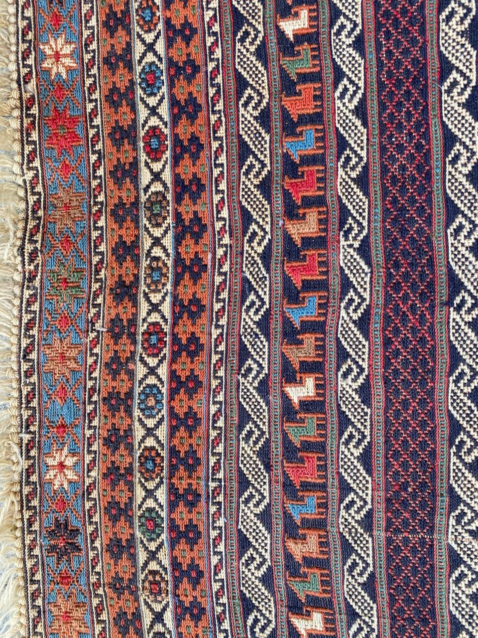 Wool Nice Vintage Azerbaïdjan Soumak Kilim Rug For Sale