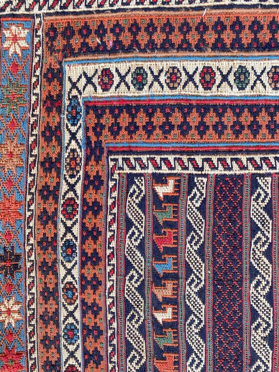Nice Vintage Azerbaïdjan Soumak Kilim Rug For Sale 1