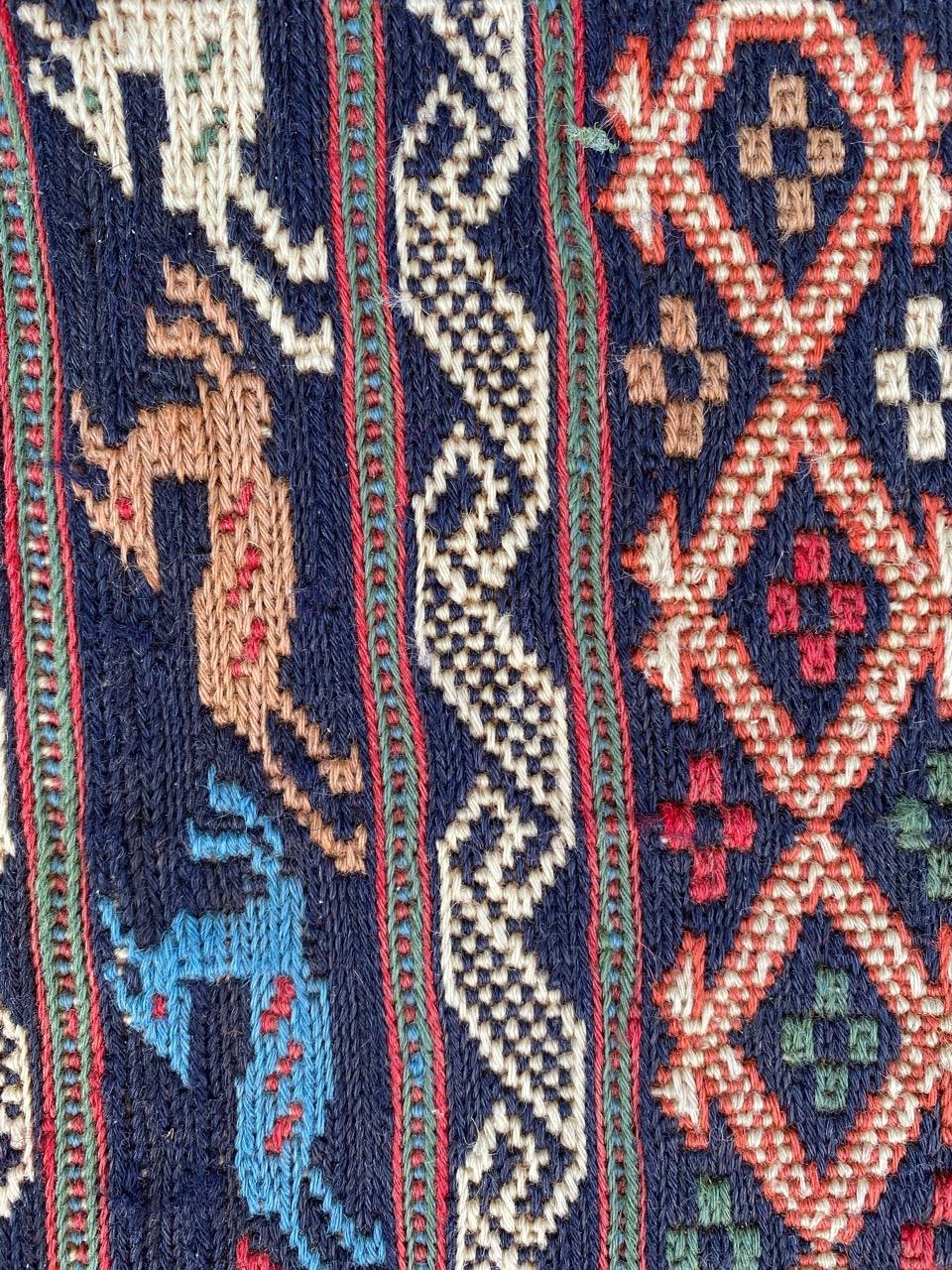 Nice Vintage Azerbaïdjan Soumak Kilim Rug For Sale 2