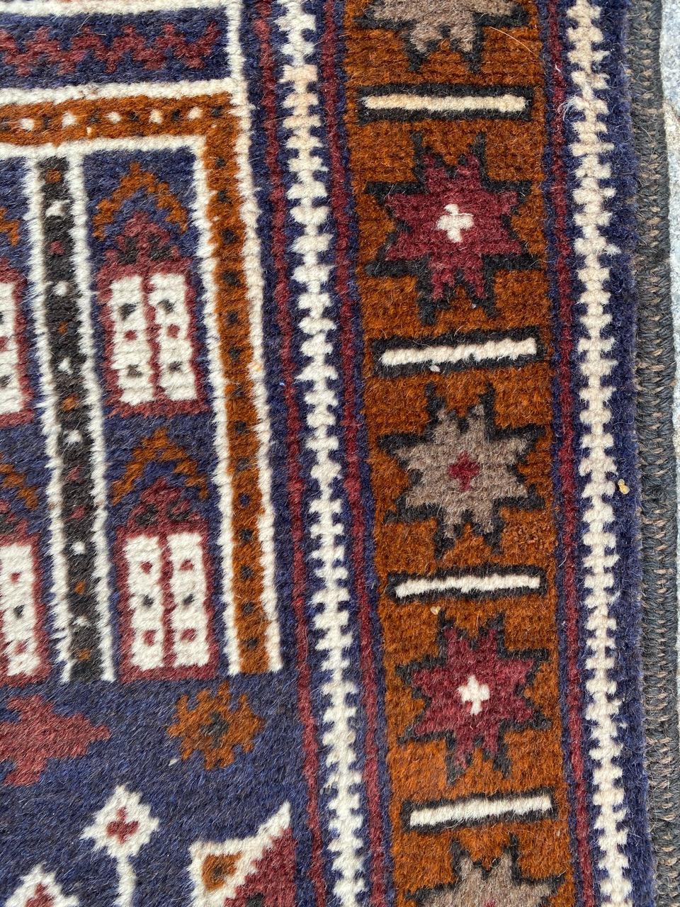 Nice Vintage Baluch Afghan Rug For Sale 3