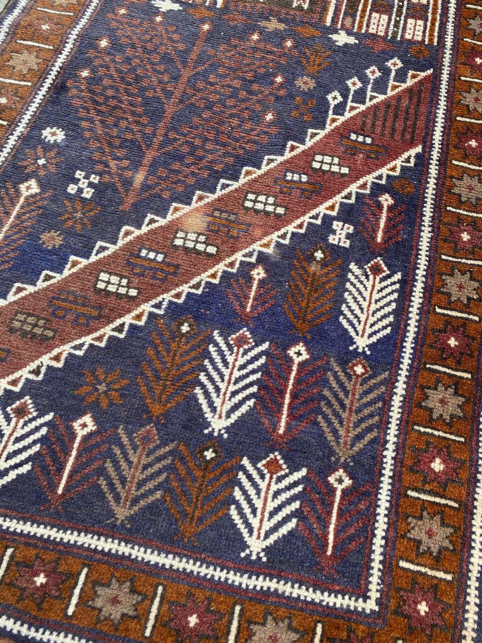 Nice Vintage Baluch Afghan Rug For Sale 4