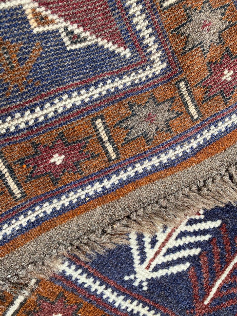 Nice Vintage Baluch Afghan Rug For Sale 7