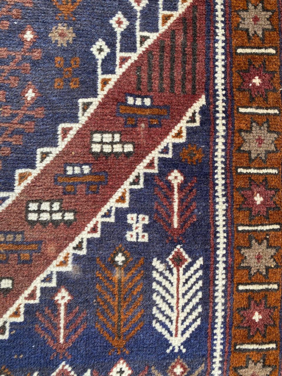 Hand-Knotted Nice Vintage Baluch Afghan Rug For Sale