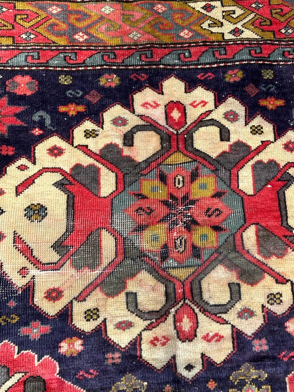 Beau tapis caucasien vintage d'Azerbaïdjan en vente 3