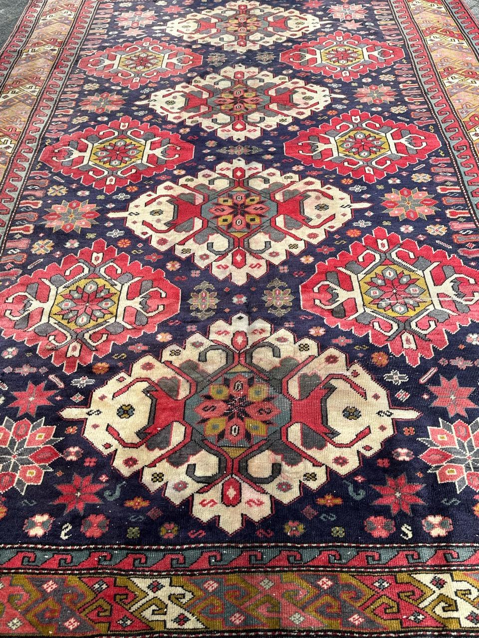 Beau tapis caucasien vintage d'Azerbaïdjan en vente 6