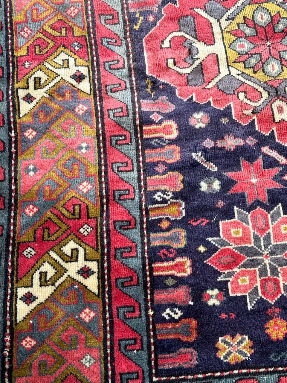 Kazakh Beau tapis caucasien vintage d'Azerbaïdjan en vente