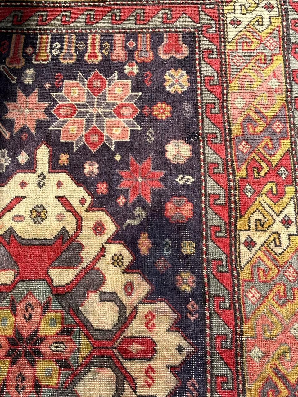 Laine Beau tapis caucasien vintage d'Azerbaïdjan en vente