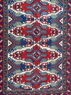 Bobyrug’s Nice Vintage Caucasian Soumak Rug