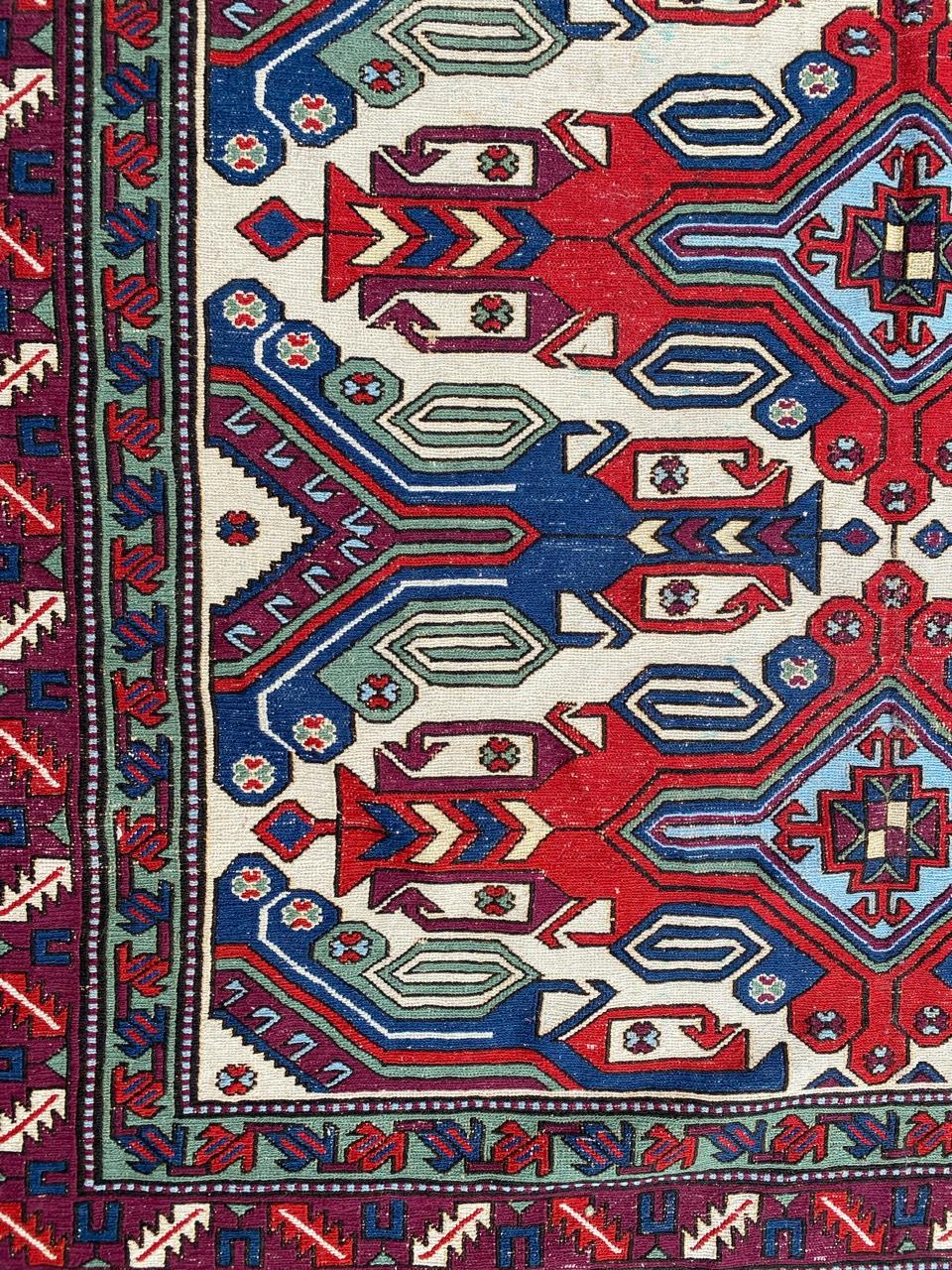 Kazak Bobyrug’s Nice Vintage Caucasian Soumak Rug For Sale