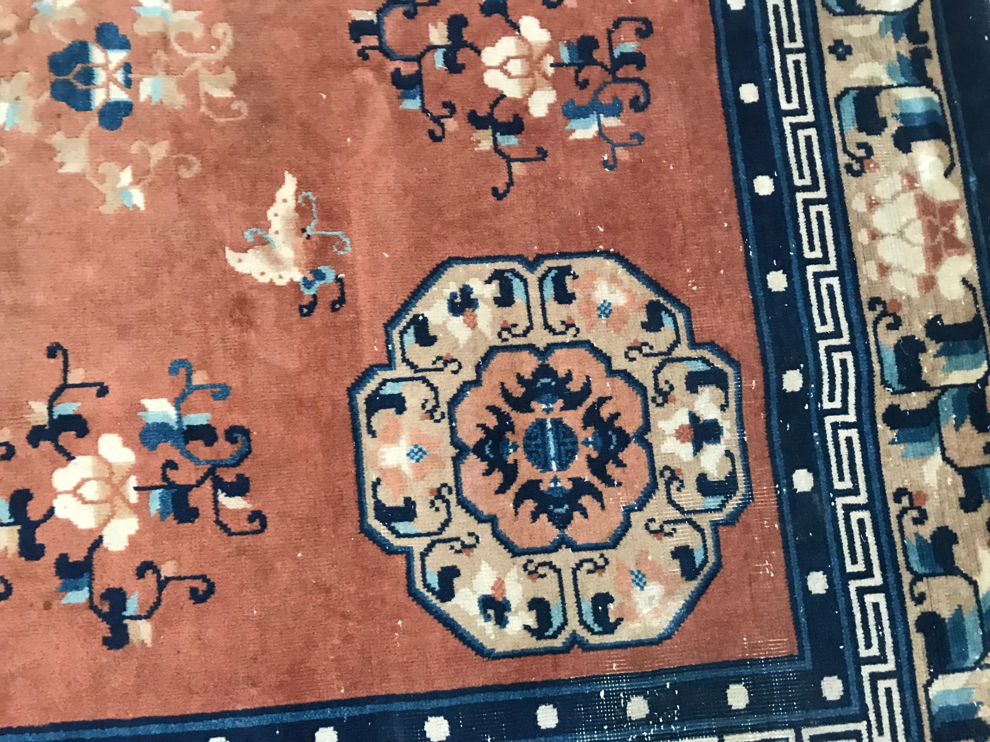 Nice Vintage Chinese Tibetan Rug 1