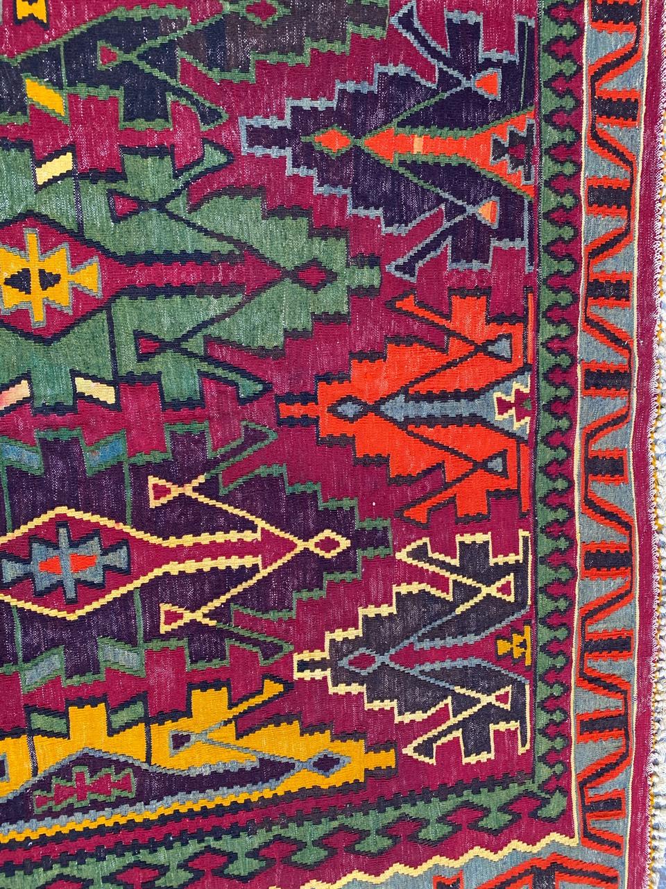 Nice Vintage Colorful Turkish Kilim 5