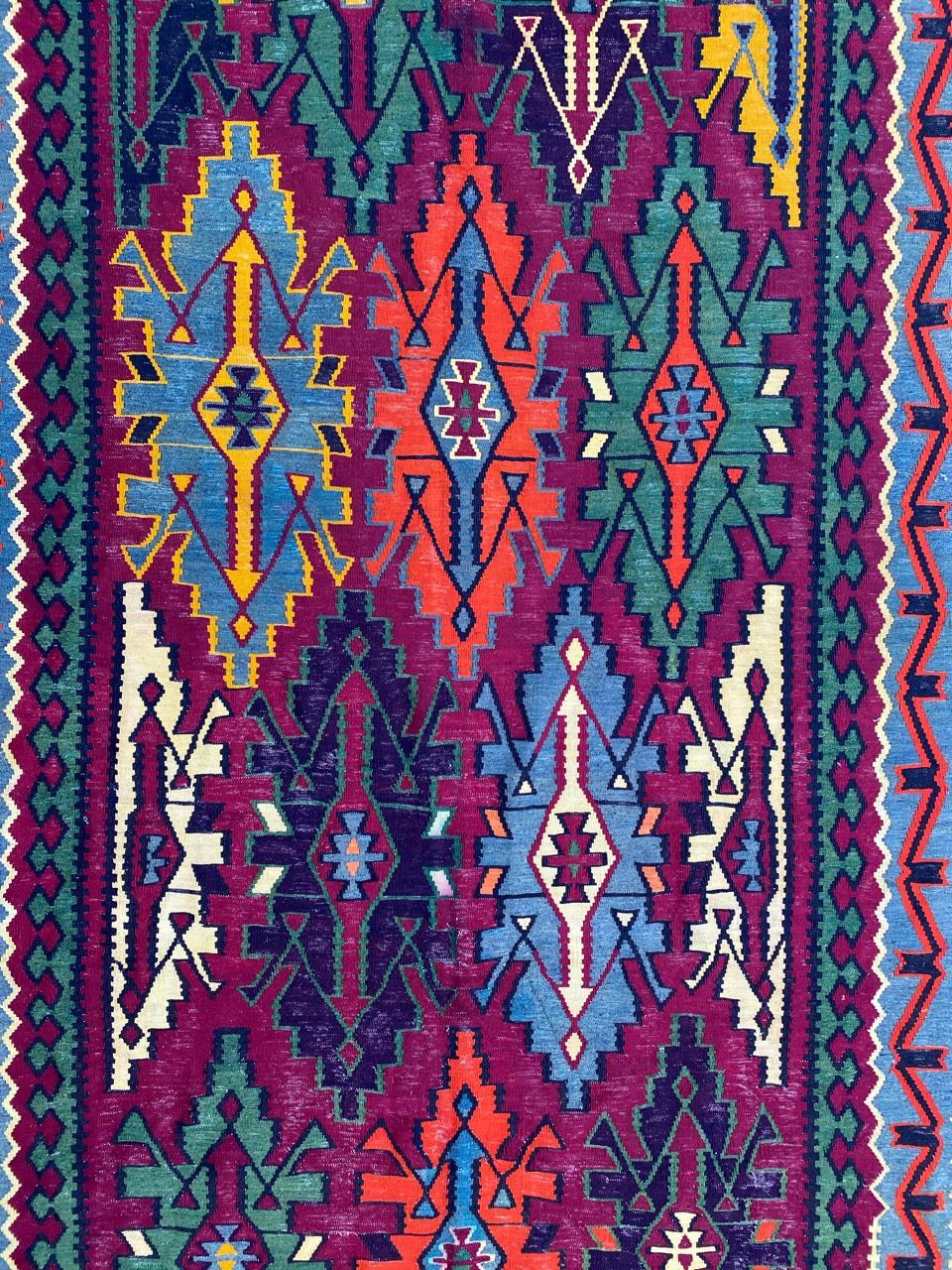 Nice Vintage Colorful Turkish Kilim 10