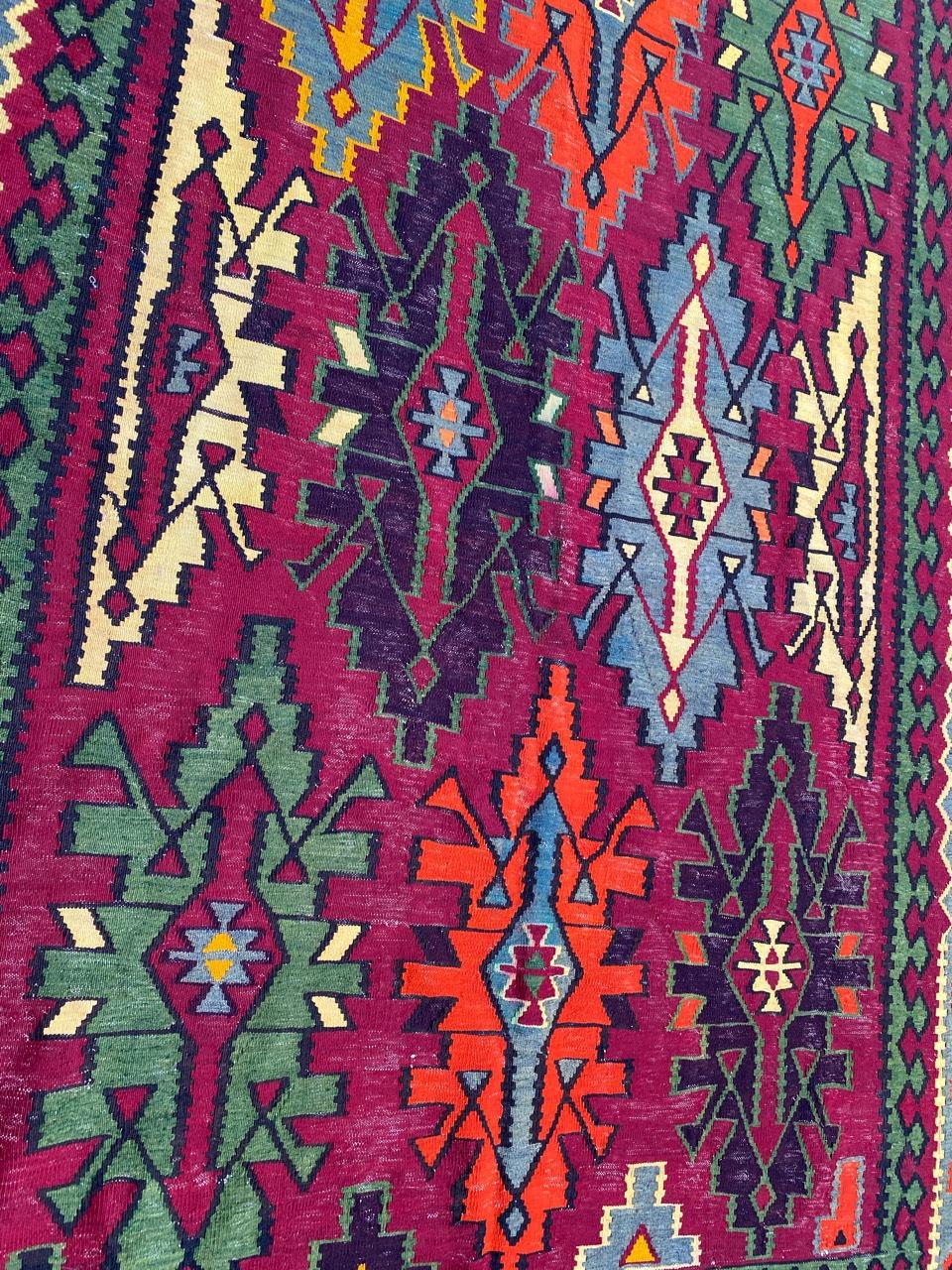 20th Century Nice Vintage Colorful Turkish Kilim