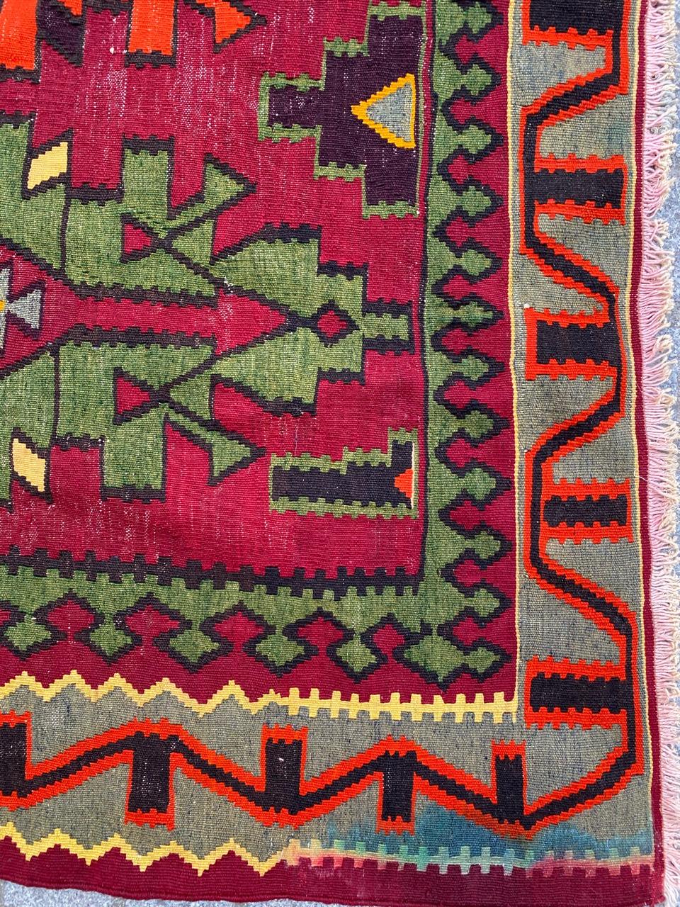 Nice Vintage Colorful Turkish Kilim 1