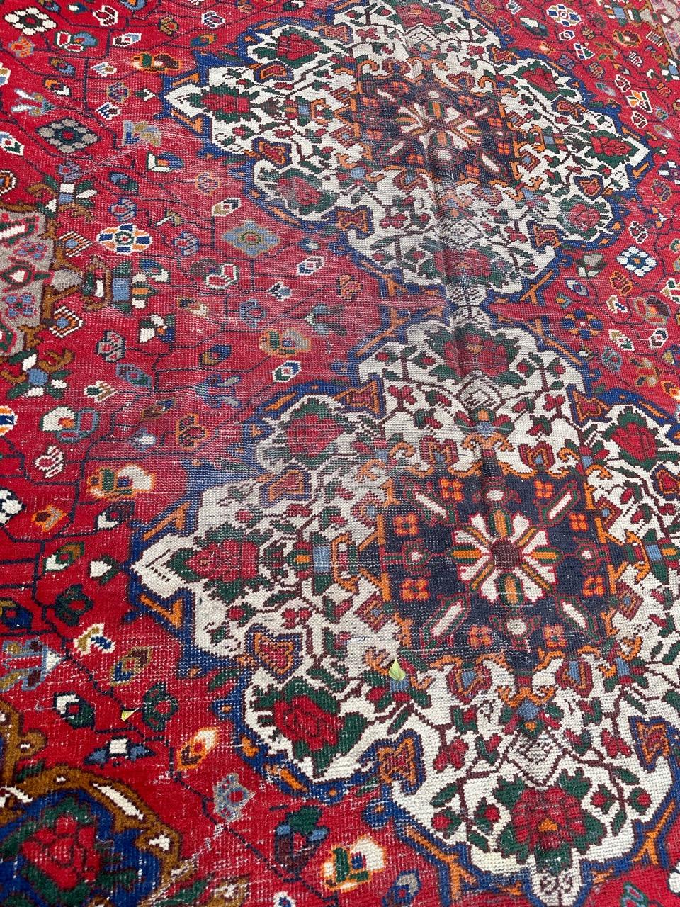 Nice vintage distressed Bakhtiar rug For Sale 2